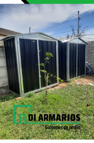 Armario De Jardin Negro Doble Agua