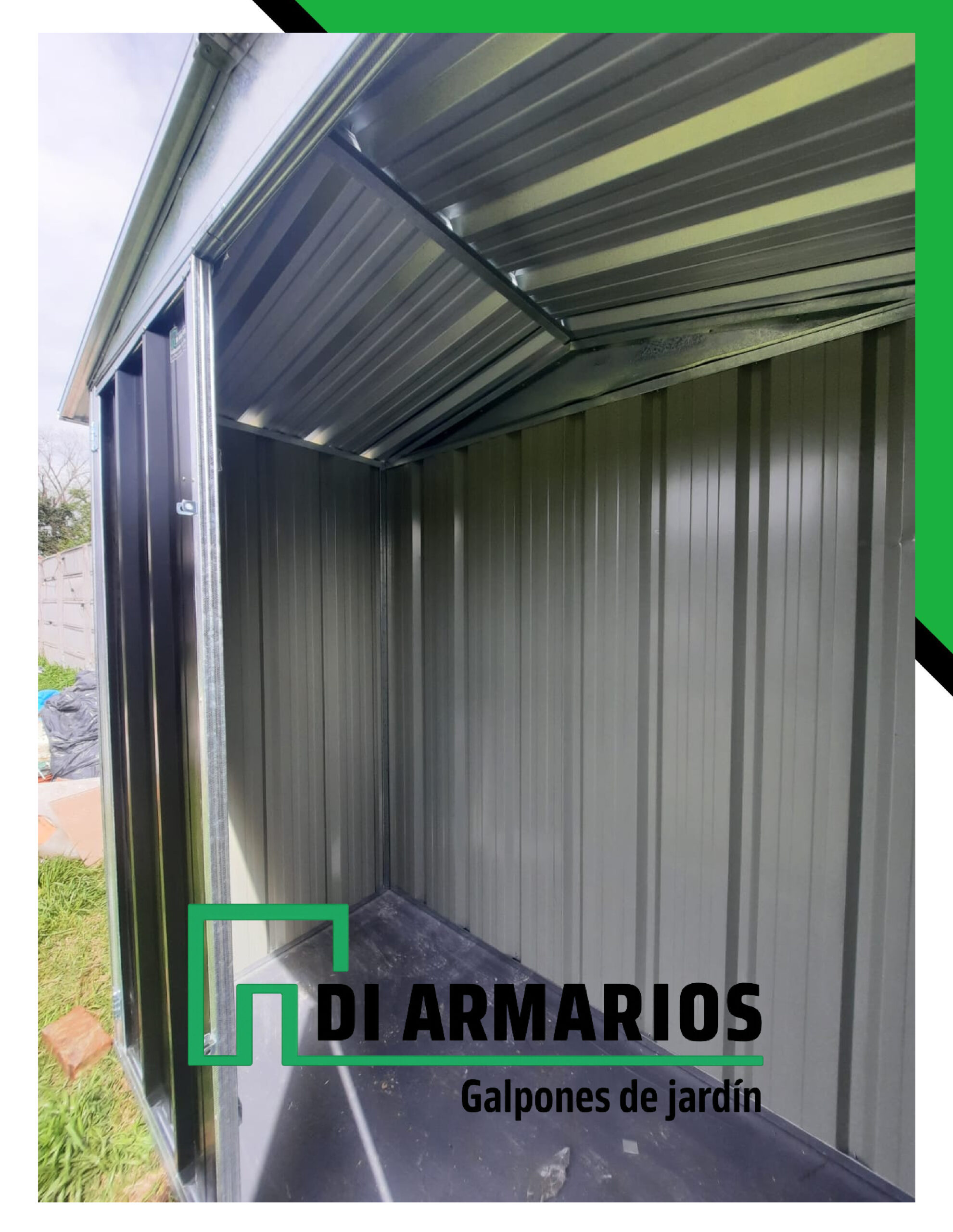 Armario De Jardin Negro Doble Agua - Image 3