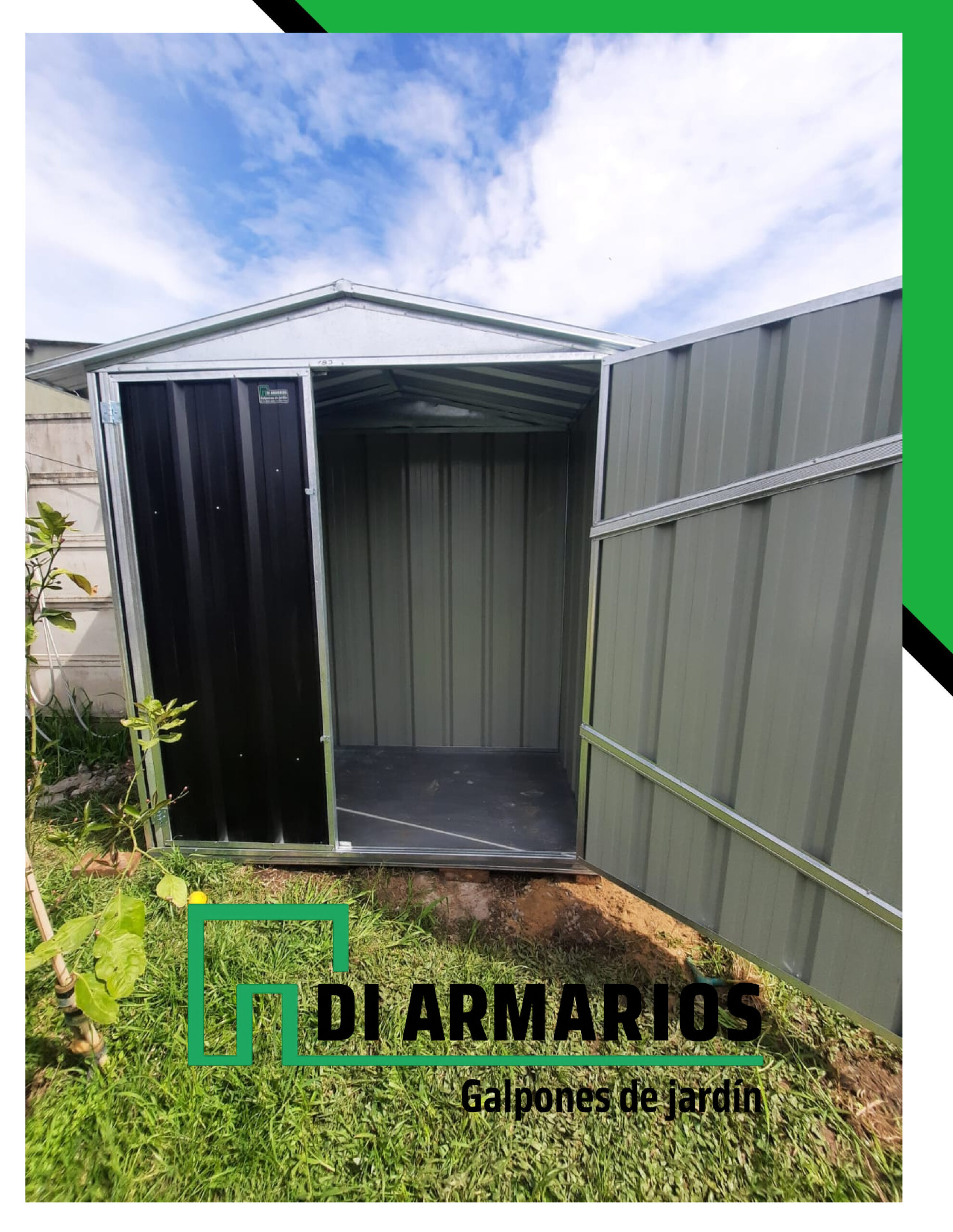 Armario De Jardin Negro Doble Agua - Image 2