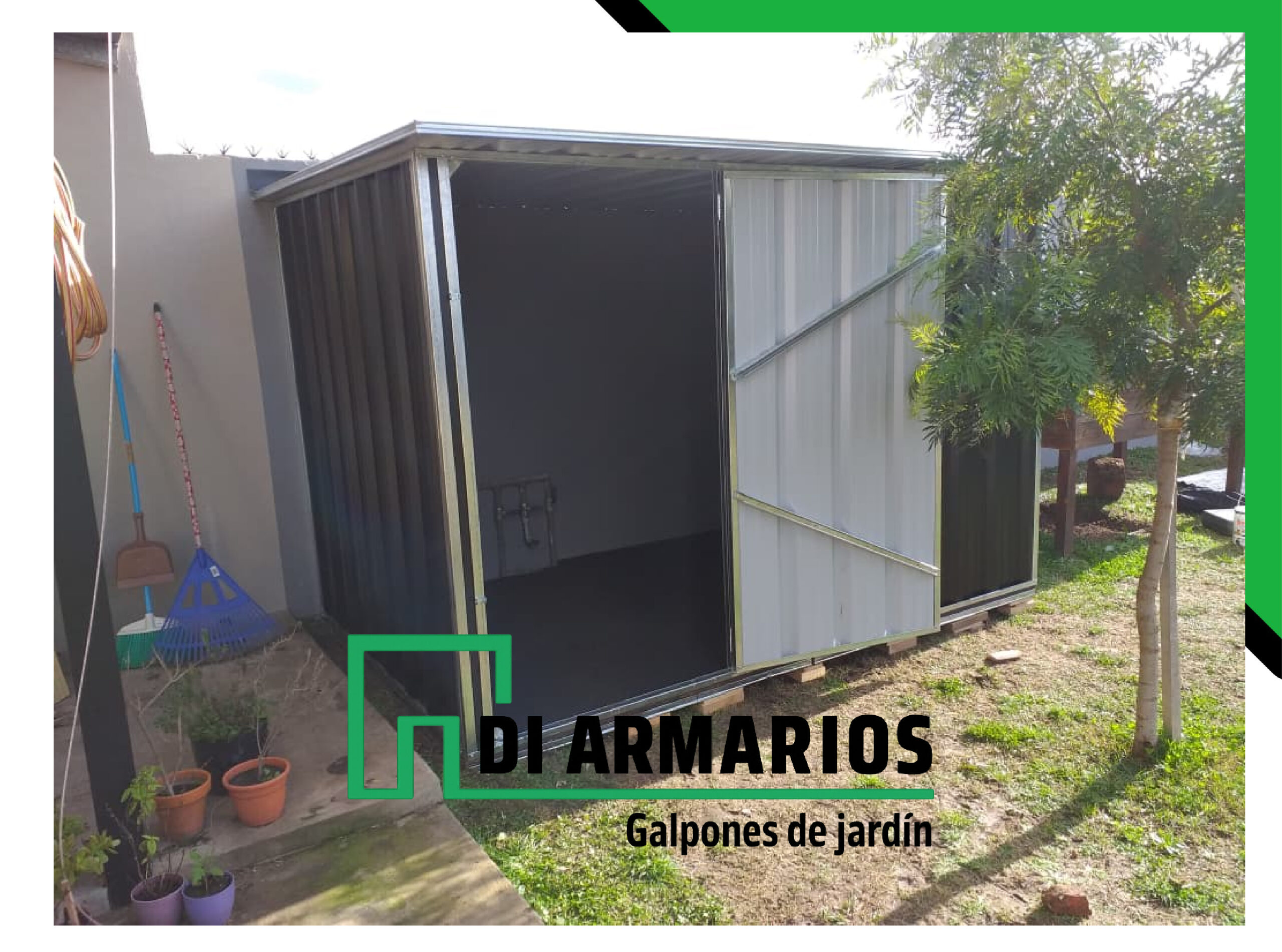 Armario De Jardin Negro Amurado - Image 2